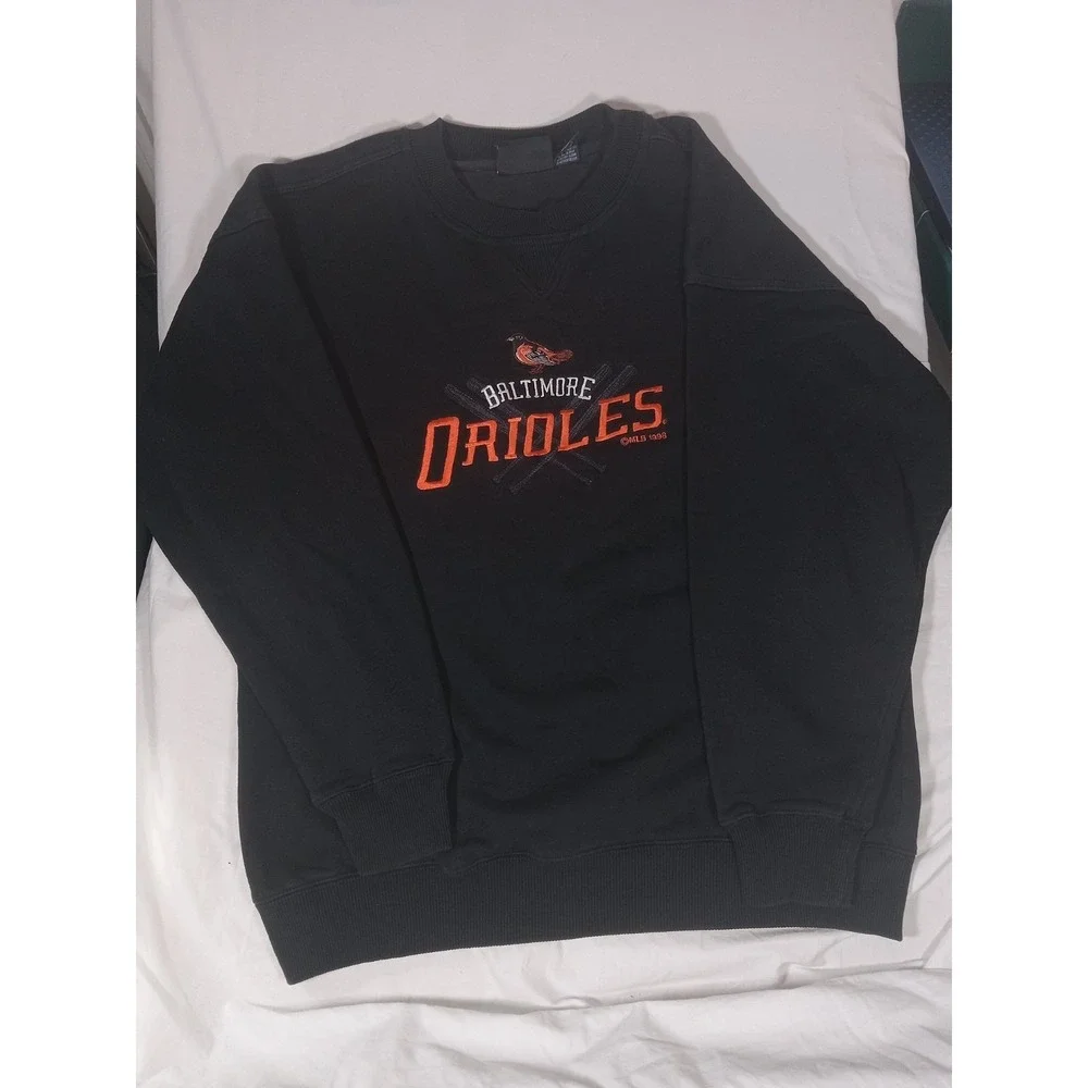 Vintage Black Baltimore Orioles Sweatshirt  Crable Sportswear - MLB - Large 1998